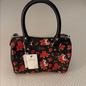 Disney Beauty and the Beast Black and Red Rose Satchel